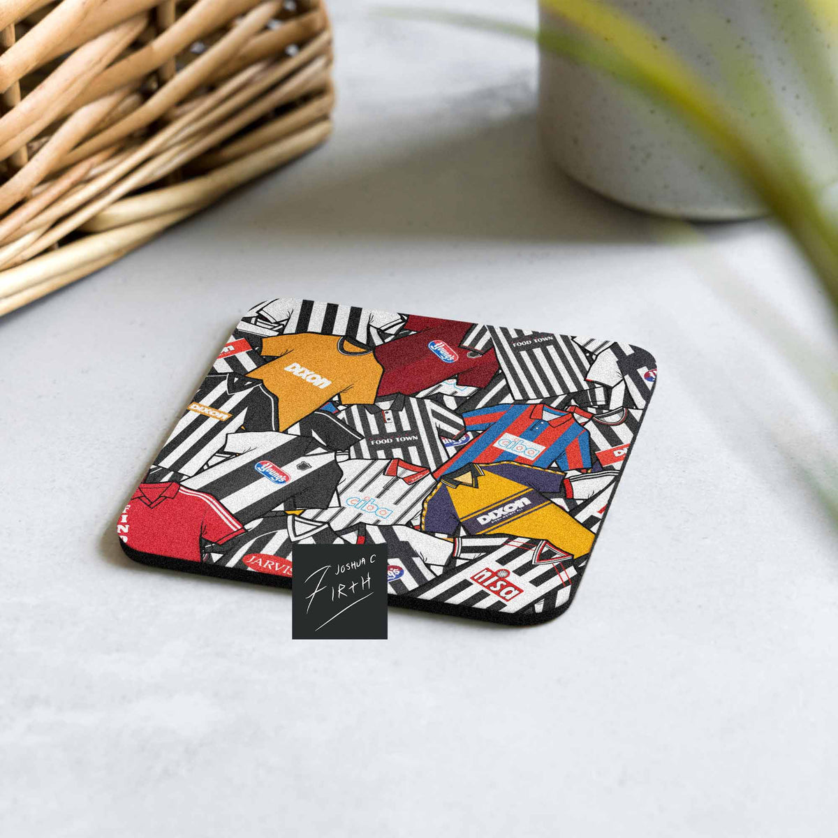 Grimsby Collage Of Retro Shirts Football Coaster