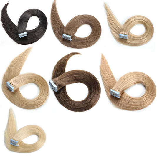 18P613# Tape Ins Extensions Raw Hair 50g Russian Virgin Remy 100% Human Hair Extensions Wholesaler Price Tape Hair Extension
