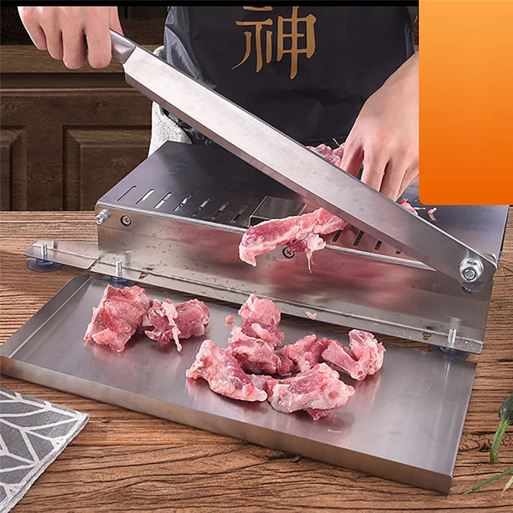 Commercial Manual Slicers for Frozen Meat Bone Minced Lamb Chicken Duck Fish Cutting Stainless Steel Bone Meat Cutting Machine