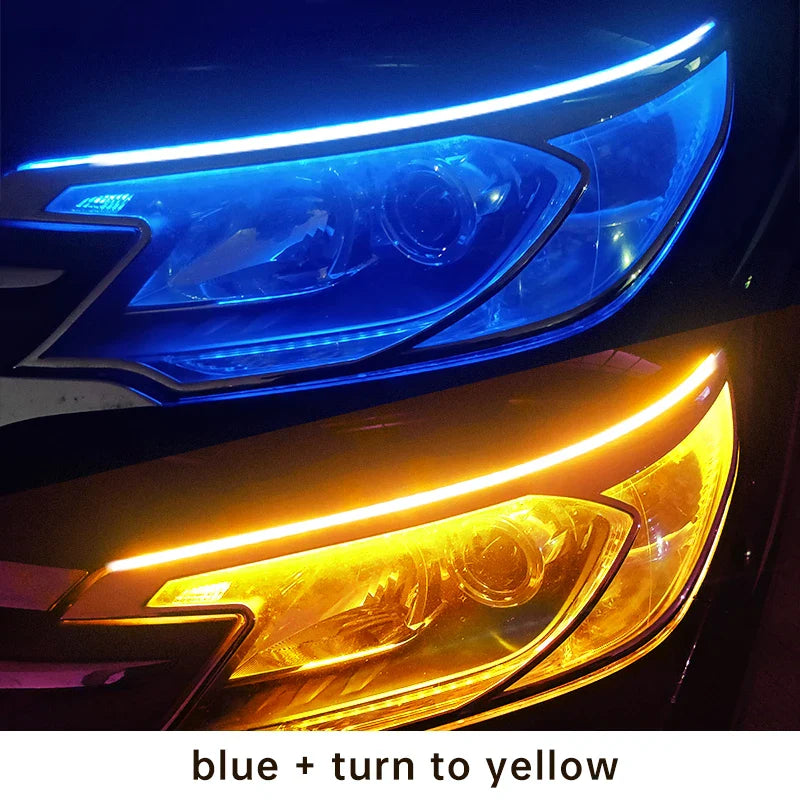 2pcs LED DRL Car Daytime Running Light Flexible Waterproof Strip