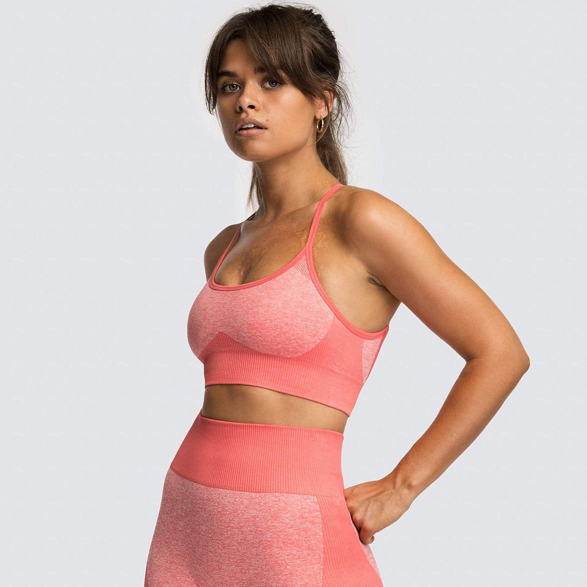 2 Piece Set Seamless Gym Wear Leggings for Women with Breathable Yoga Bra - High Quality Activewear