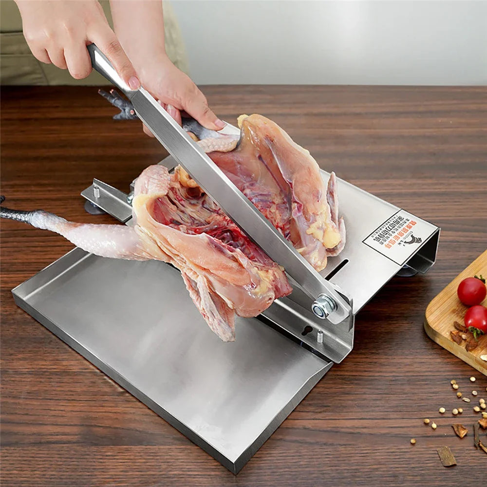 Commercial Manual Slicers for Frozen Meat Bone Minced Lamb Chicken Duck Fish Cutting Stainless Steel Bone Meat Cutting Machine