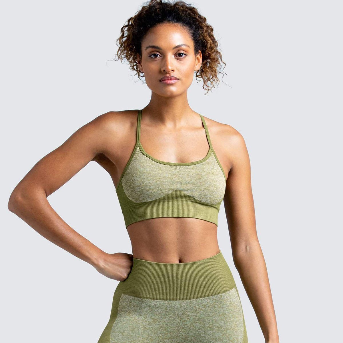 2 Piece Set Seamless Gym Wear Leggings for Women with Breathable Yoga Bra - High Quality Activewear