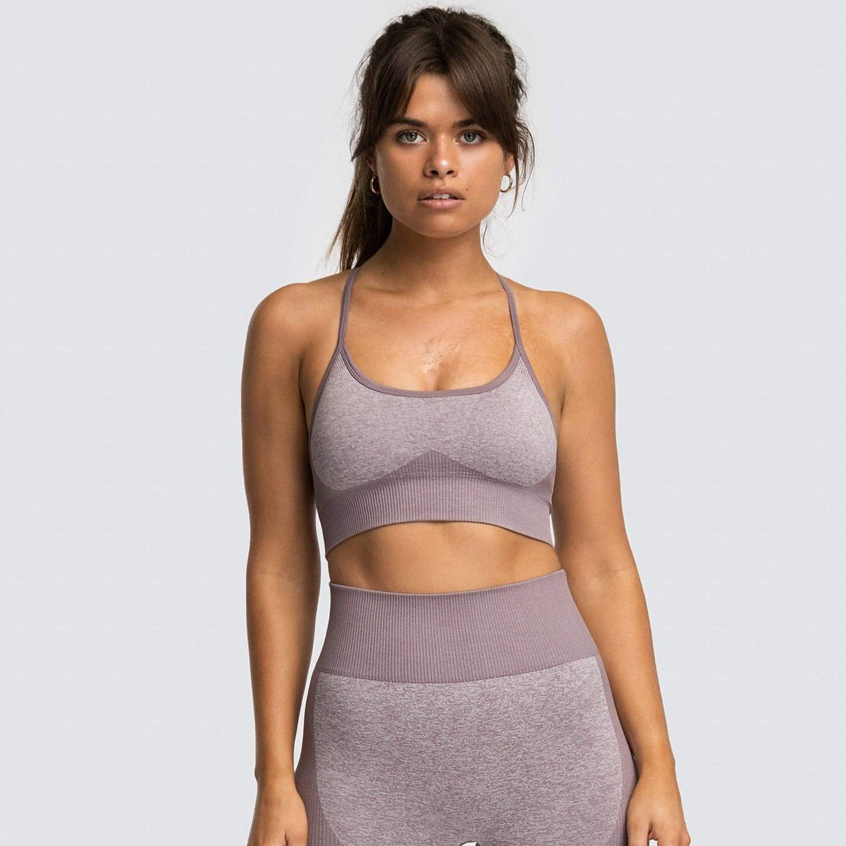 2 Piece Set Seamless Gym Wear Leggings for Women with Breathable Yoga Bra - High Quality Activewear