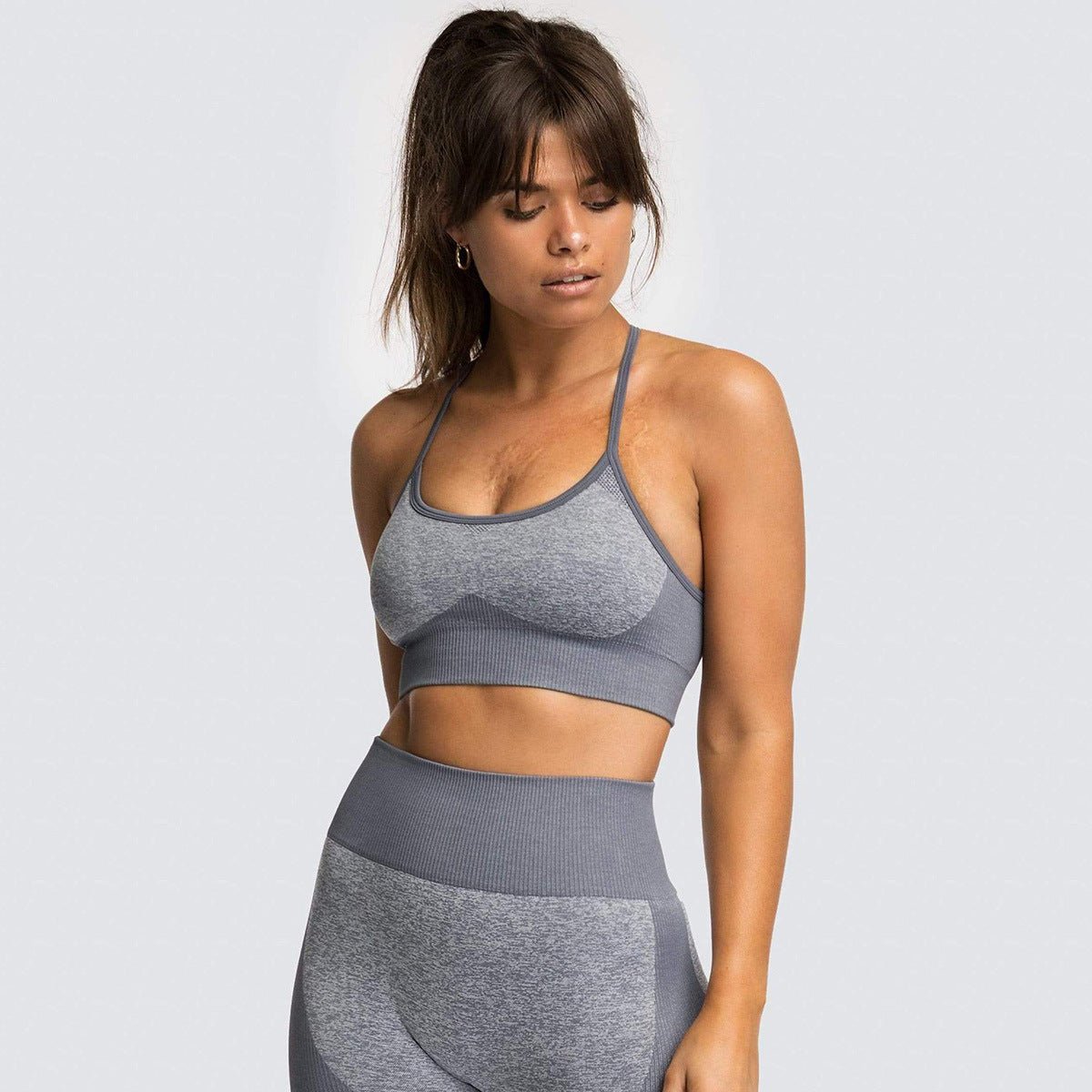 2 Piece Set Seamless Gym Wear Leggings for Women with Breathable Yoga Bra - High Quality Activewear