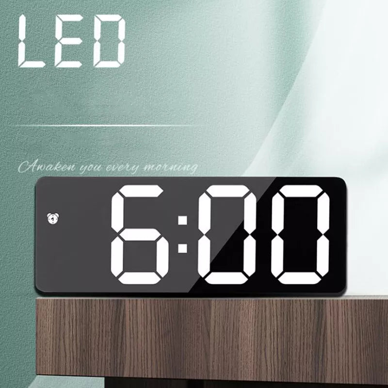 Acrylic/Mirror Digital Alarm Clock Voice Control