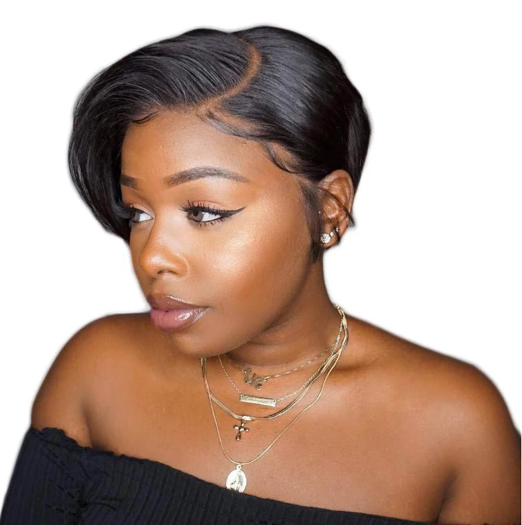 13x1 13x4 Lace Frontal Jerry Curly Wig Hot Human Hair Wig for Black Women 100% Human Hair Cheap Pixie Wig