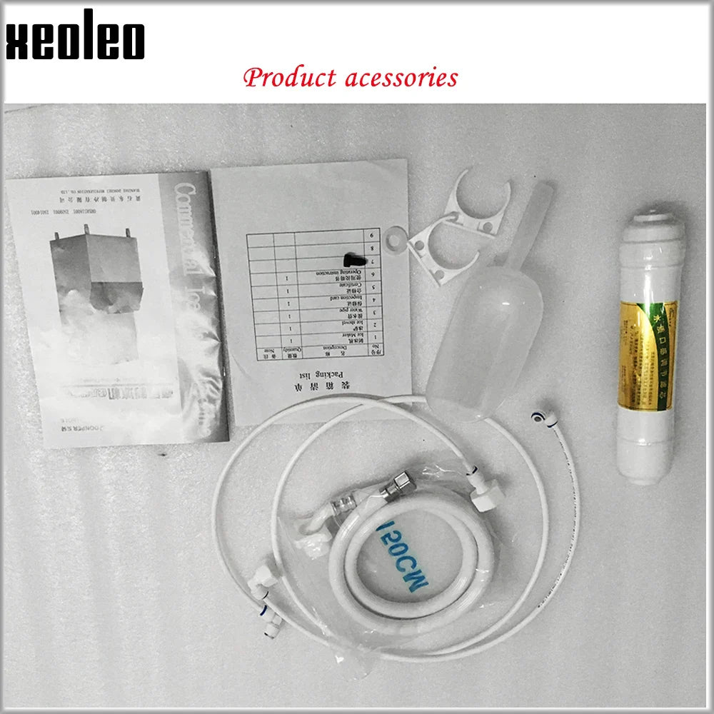 Xeoleo Commercial Ice maker 45KG/24h Ice machine 32 pcs Cube ice each time 20min make ice for Cafe/Bubble tea shop 6kg Storage