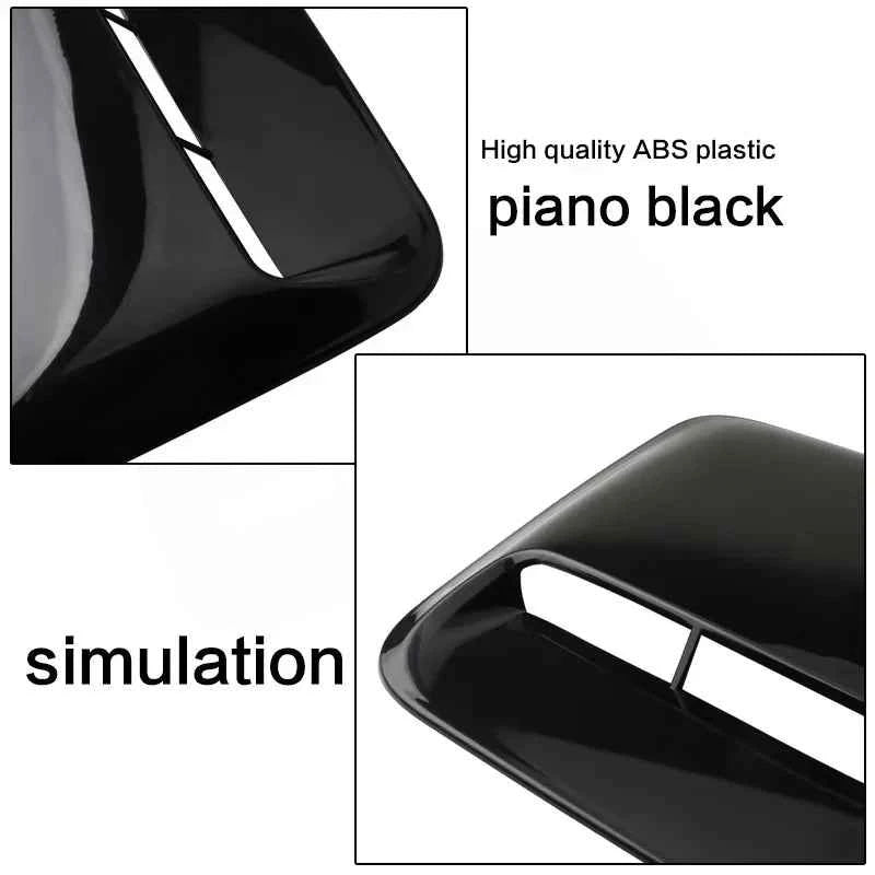 40cm Universal Car Air Flow Decorative Intake Hood Scoop Bonnet Vent Sticker Cover Hood Geared to fit any FLAT Hood Vehicle