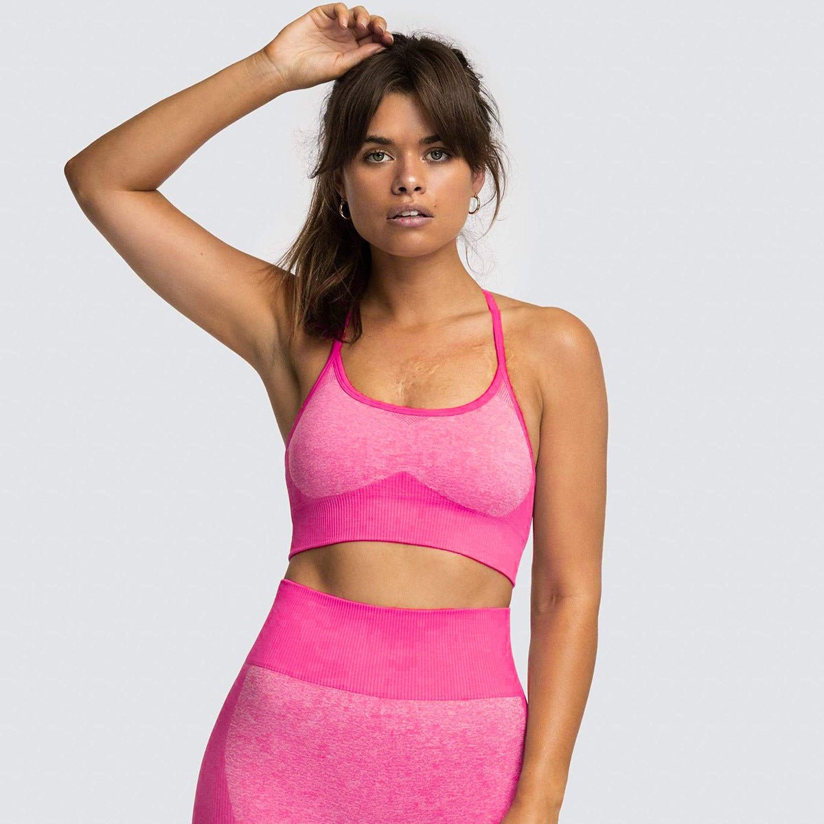 2 Piece Set Seamless Gym Wear Leggings for Women with Breathable Yoga Bra - High Quality Activewear