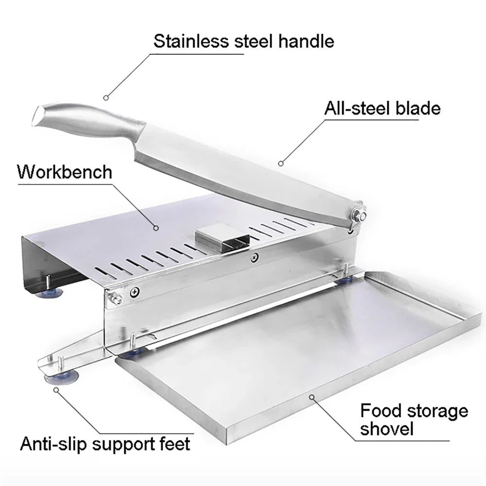 Commercial Manual Slicers for Frozen Meat Bone Minced Lamb Chicken Duck Fish Cutting Stainless Steel Bone Meat Cutting Machine