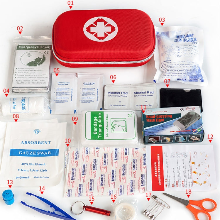 43 In 1 EVA Portable Car Home Outdoor Emergency Supplies Kit Survival Rescue Box, 43 In 1 21x13x5cm (Orange), 43 In 1 21x13x5cm (Blue), 43 In 1 21x13x5cm (Red), 43 In 1 21x13x5cm (Black)