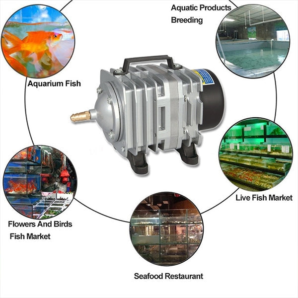 ACO-006 80W 88L/Min Electromagnetic Air Pump Compressor Seafood Fish Tank Increase Oxygen Air Flow Spliter, US Plug, ACO-006