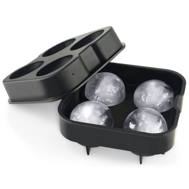 Ball Shape 4-Grid Silicone Ice Cube Mold