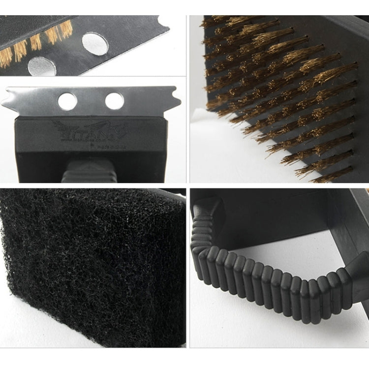 Outdoor Barbecue Cleaning Brush Camping Picnic BBQ Copper Wire Grill Three In One Right Angle Copper Wire Triangular Brush