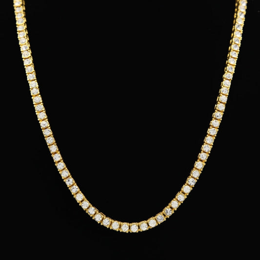 Mens Hip Hop Punk 1 Row Crystal Inlaid Alloy Necklace Chain, Size: 20 inch, Size: 20 inch