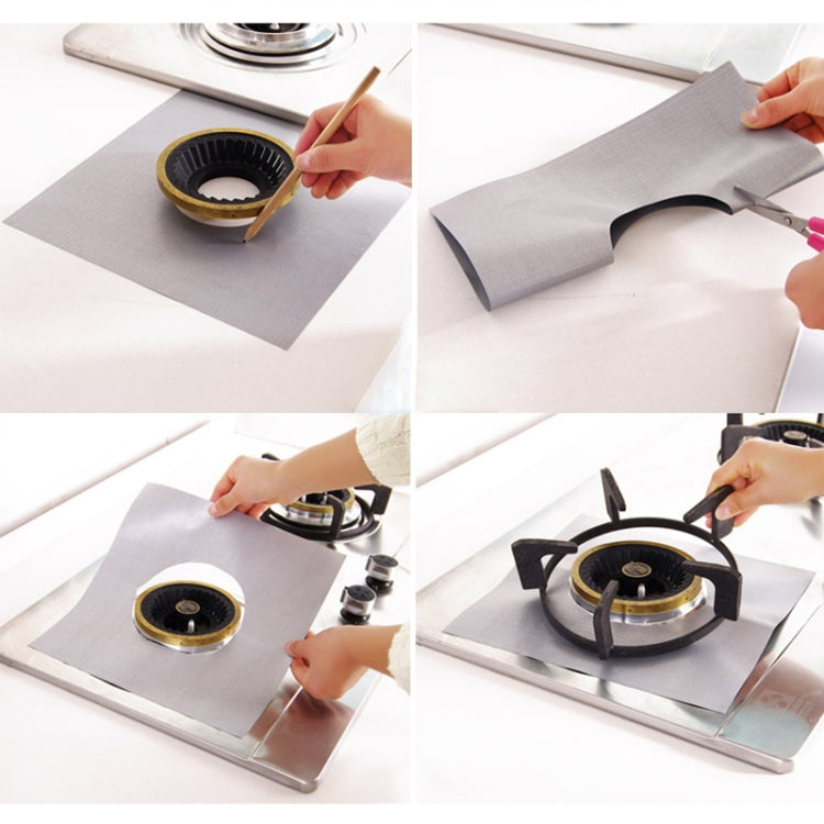 Gas Furnace Surface Ultra-thin Fibre Material Stovetop Protective Cleaning Pad, Size: 27*27cm, 0.12mm (Silver)