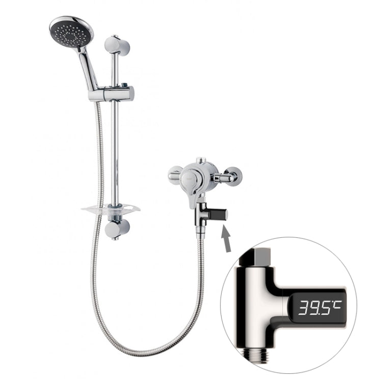 BD-LS-01 Baby Showering 360 Degree Rotatable LED Display Passive Water Thermometer, First Generation, White