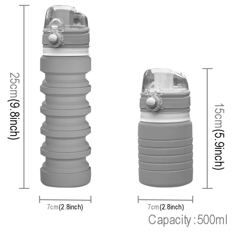 500mL Outdoor Travel Silicone Foldable Kettle Telescopic Cup Sports Drinking Bottle