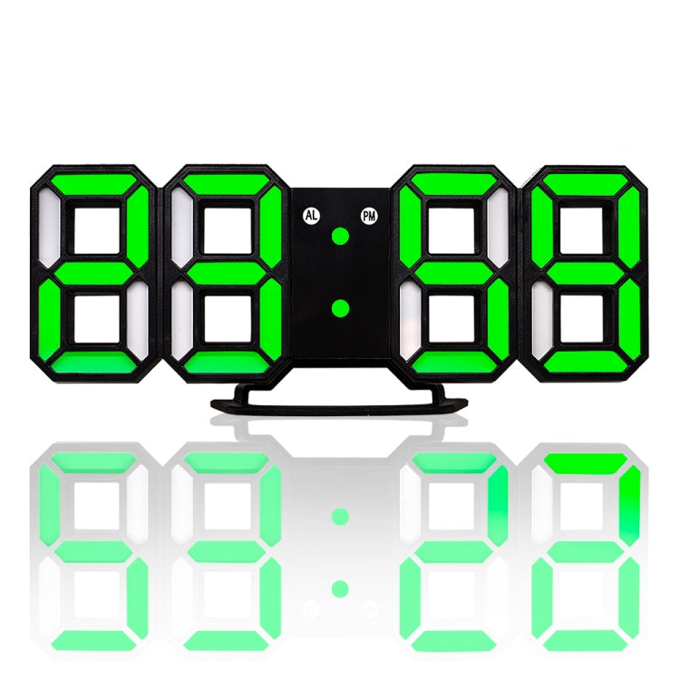 Multi-Function Large 3D LED Digital Wall Alarm Clock with Snooze Function, 12/24 Hours Display for Home, Kitchen, Office, DC 5V, CE Certificated, Black Body Green Characters, Black Body Blue Characters, Black Body White Characters