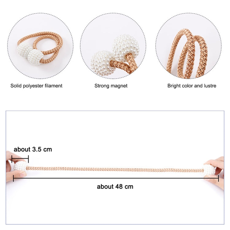 Fashion Adornments Pearl Magnetic Buckle Curtain Strap, Pearl