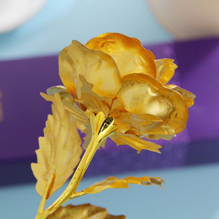 24K Golden Foil Plated Decoration Rose Artificial Flower, Random Color Delivery