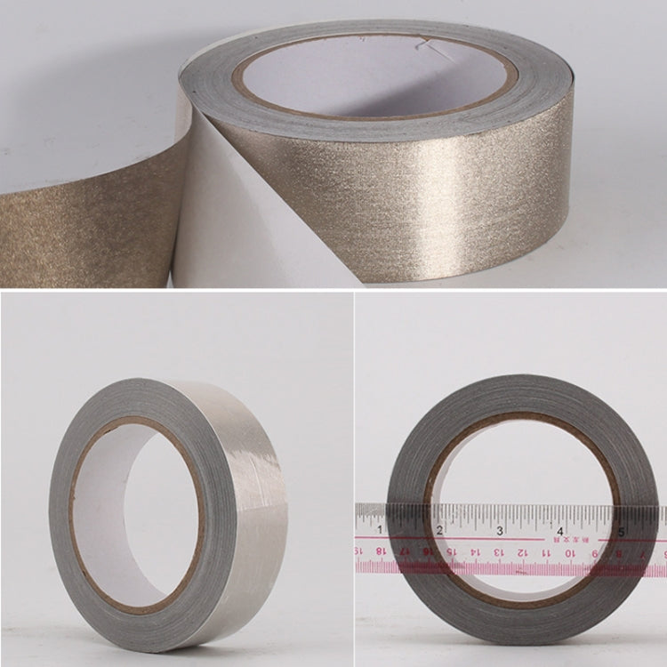 Plain Weave Double-sided Conductive Cloth Adhesive Cloth Single Sided Adhesive EMI Shielding Button Repairs, Size: 20m x 2.5cm
