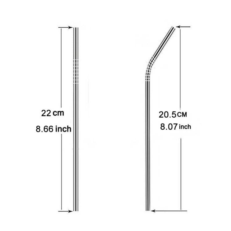 4pcs Reusable Stainless Steel Drinking Straw + Cleaner Brush Set Kit,  215*6mm, 215*6mm (Combination)