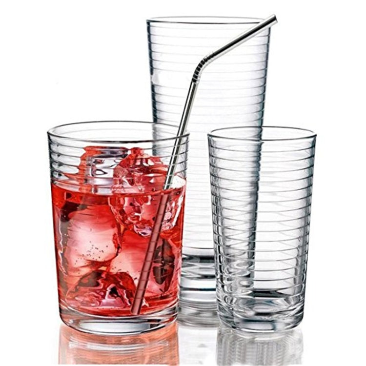 5pcs Reusable Stainless Steel Bent Drinking Straw + Cleaner Brush Set Kit,  266*6mm, 266*6mm (Bent)