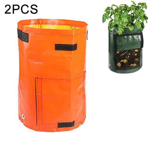 2 PCS 7 Gallons Potato Planting PE Bags Woven Fabric Bags Cultivation Garden Pots Vegetable Planting Bags Grow Bags Farm Garden Supplies, Yellow, Green, Black, Orange