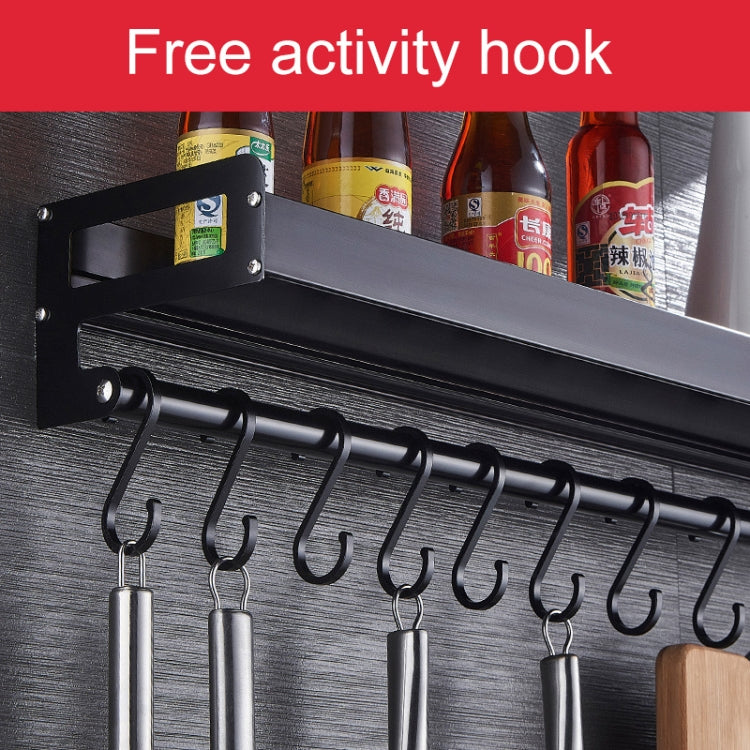 40cm 6 Hooks Kitchen Multi-function Wall Hanging Holder Seasoning Storage Rack, 40cm 6 Hooks(Black)