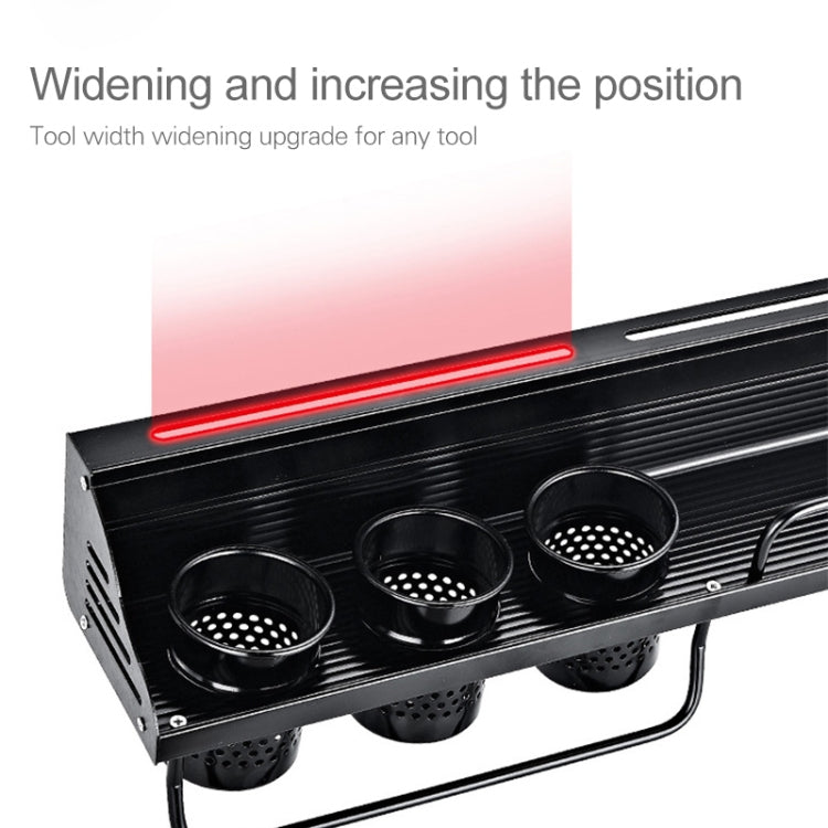 A Version 70cm 2 Cups  10 Hooks Kitchen Multi-function Wall-mounted Condiment Storage Rack, A Version 70cm 2 Cups