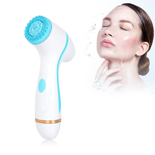 CNaier AE-868 Battery-powered Silicone Ultrasonic Vibration Face Skin Care Electric Facial Cleanser (Blue)