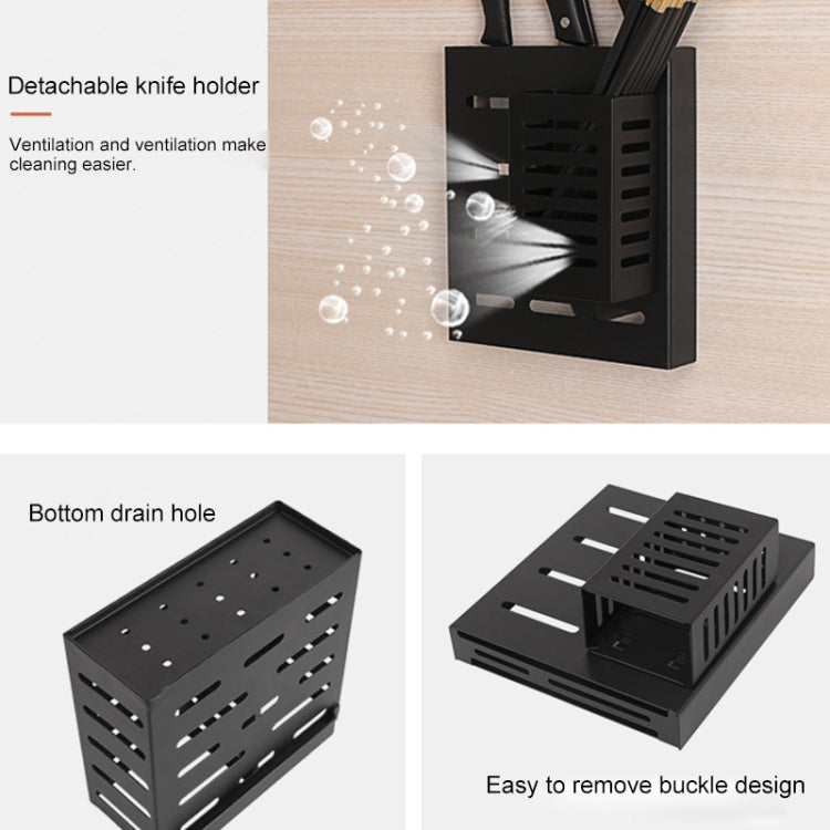 Stainless Steel Wall-mounted Kitchen Rack Hanging Kinfe Chopsticks Canister Holder, Kinfe Chopsticks Canister Holder