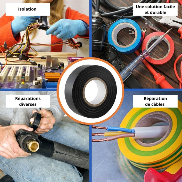 10 PCS 16mm Waterproof PVC Insulating Tare Electricians Electrical Tape, 16mmx10m 10PCS