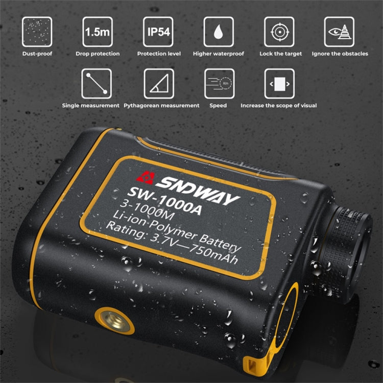 SNDWAY SW600A Handheld Outdoor Waterproof Telescope Range Finder Distance Measurer, 600m