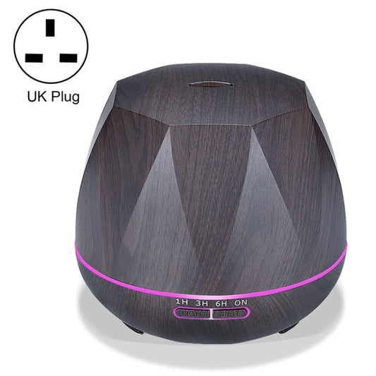Peach Shape Wood Grain Remote Control Ultrasonic Humidifier Aromatherapy Machine Automatic Alcohol Sprayer with LED Lights, Capacity: 400mL, UK Plug (Dark Wood Color), Peach Shape Dark Wood Color, Peach Shape Light Wood Color, Diamond Dark Wood Color