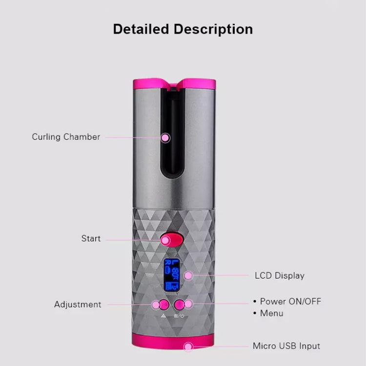 USB Charging Automatic Hair Curler Portable Mini Wireless Multi-function Curling Iron with LCD Display