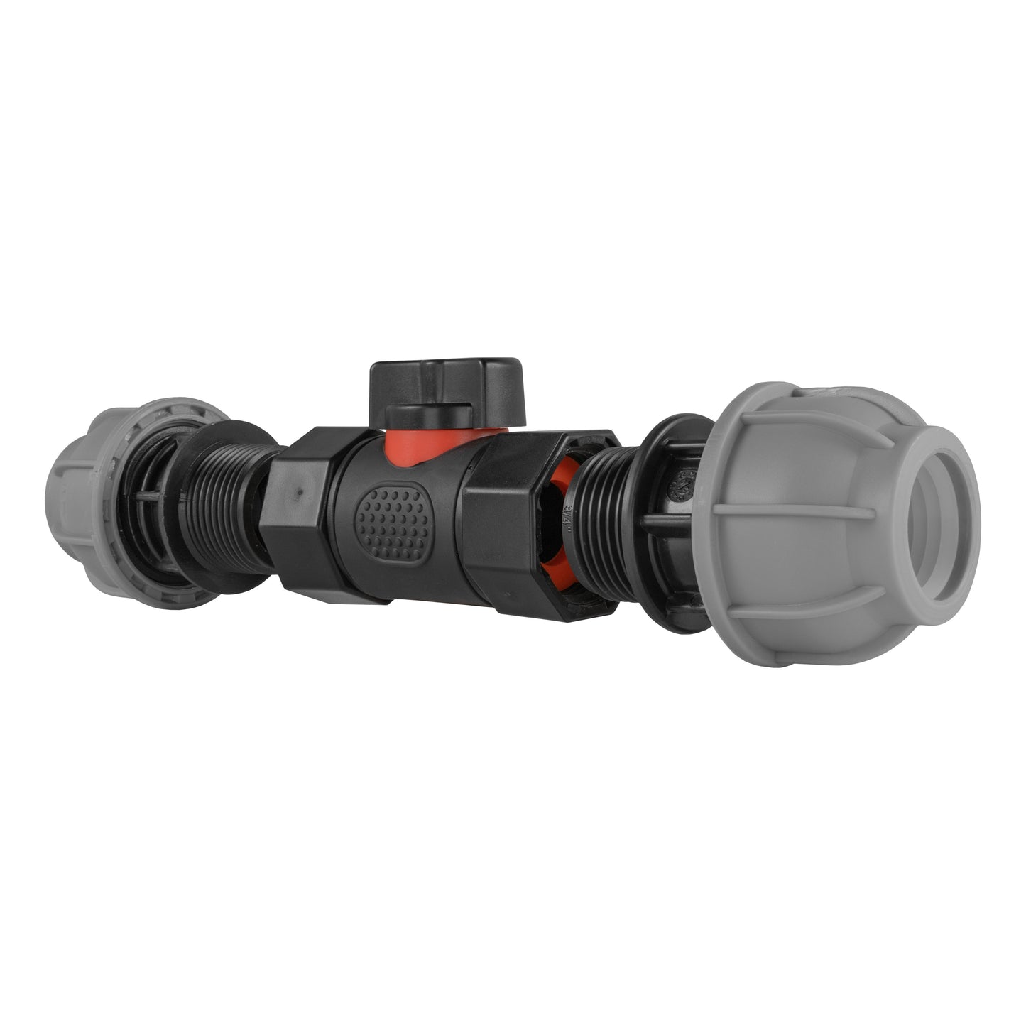 In-Line BSPF Valve with 2 x 20mm MDPE Straight Connectors for BSP Thread Fitting