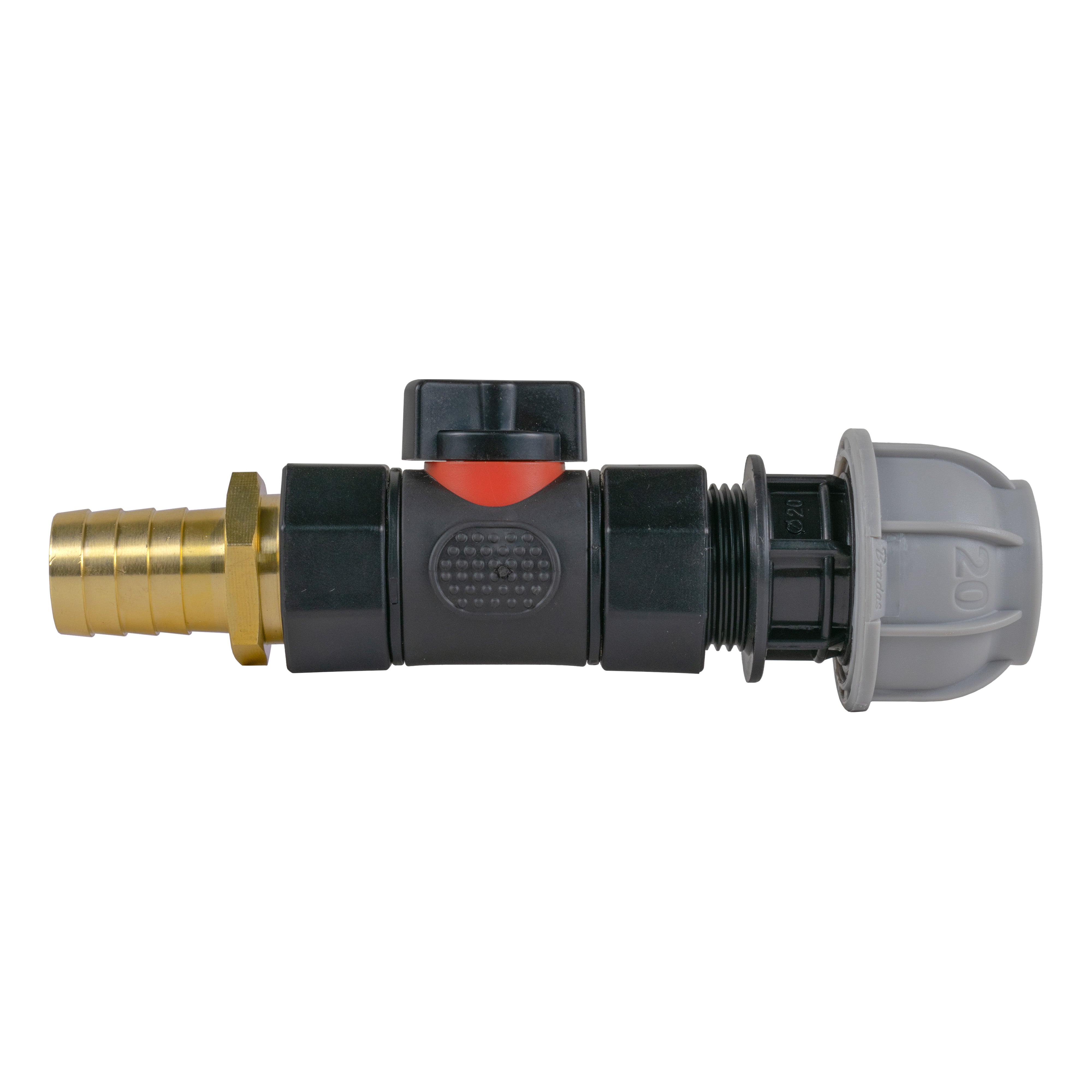 20mm MDPE Straight with In-Line BSPF Valve and 19mm Brass Barb ...