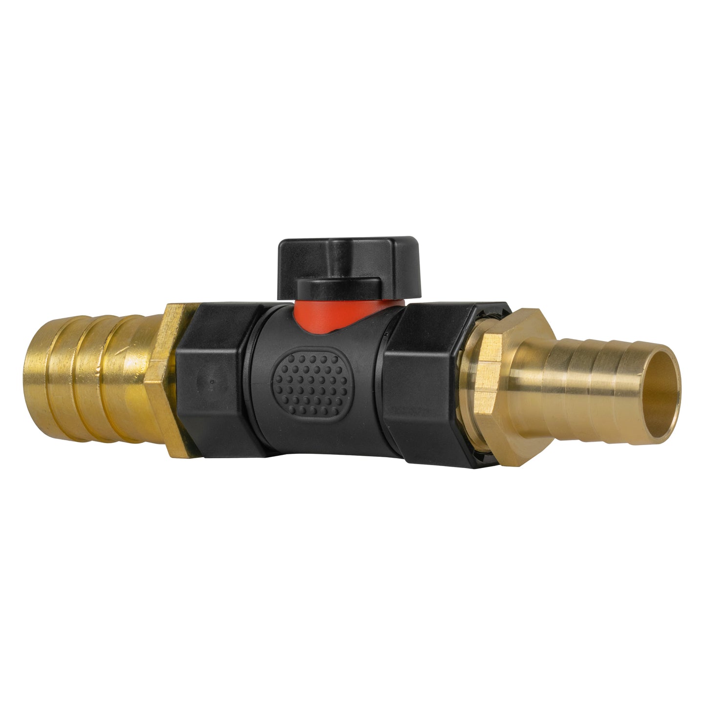 19mm Brass Barb with In-Line BSPF Valve and 25mm Brass Barb for Garden Hose Pipe
