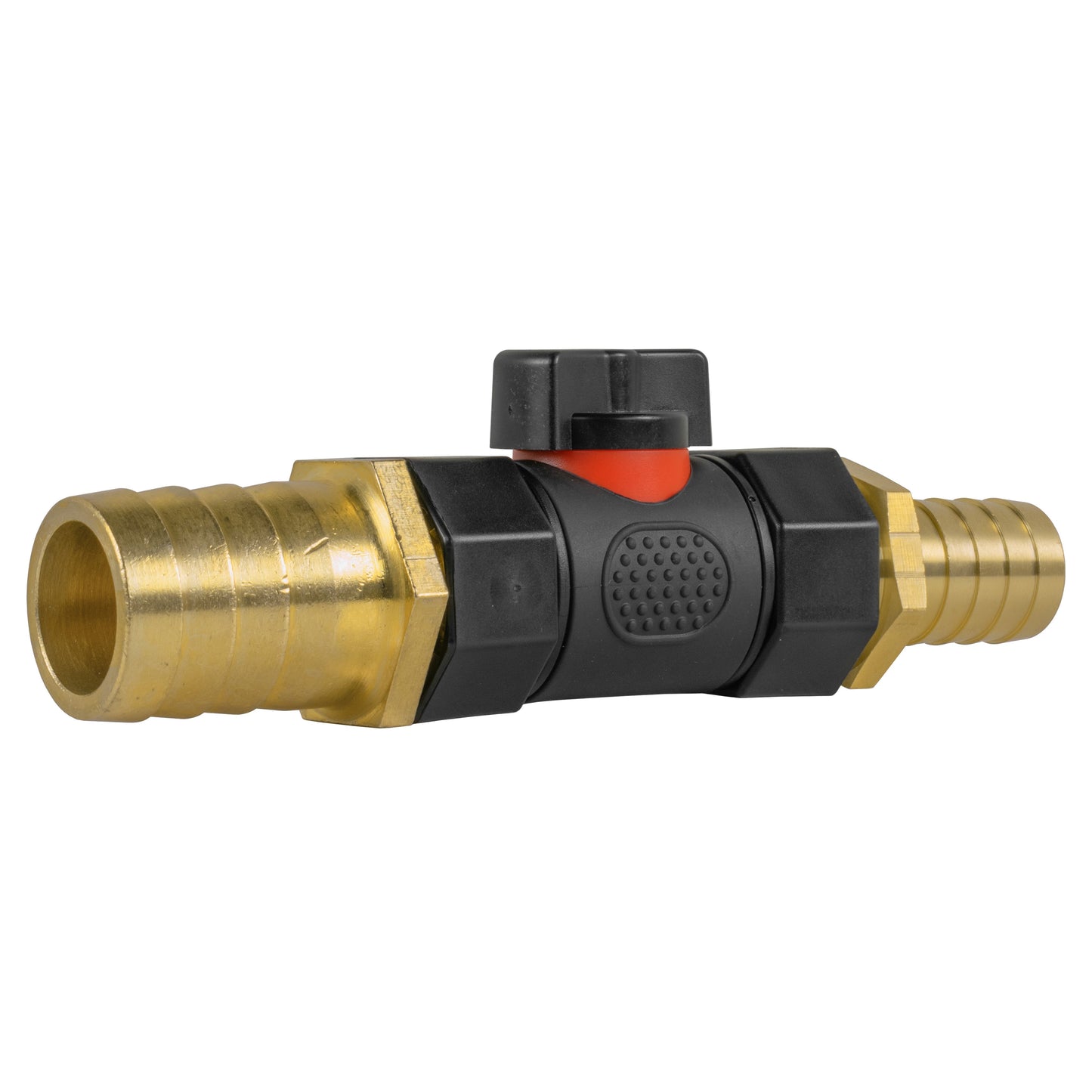 19mm Brass Barb with In-Line BSPF Valve and 25mm Brass Barb for Garden Hose Pipe