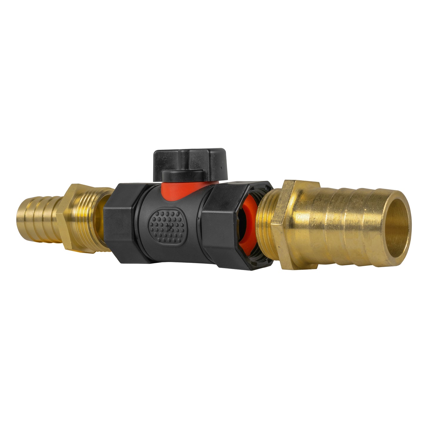 19mm Brass Barb with In-Line BSPF Valve and 25mm Brass Barb for Garden Hose Pipe
