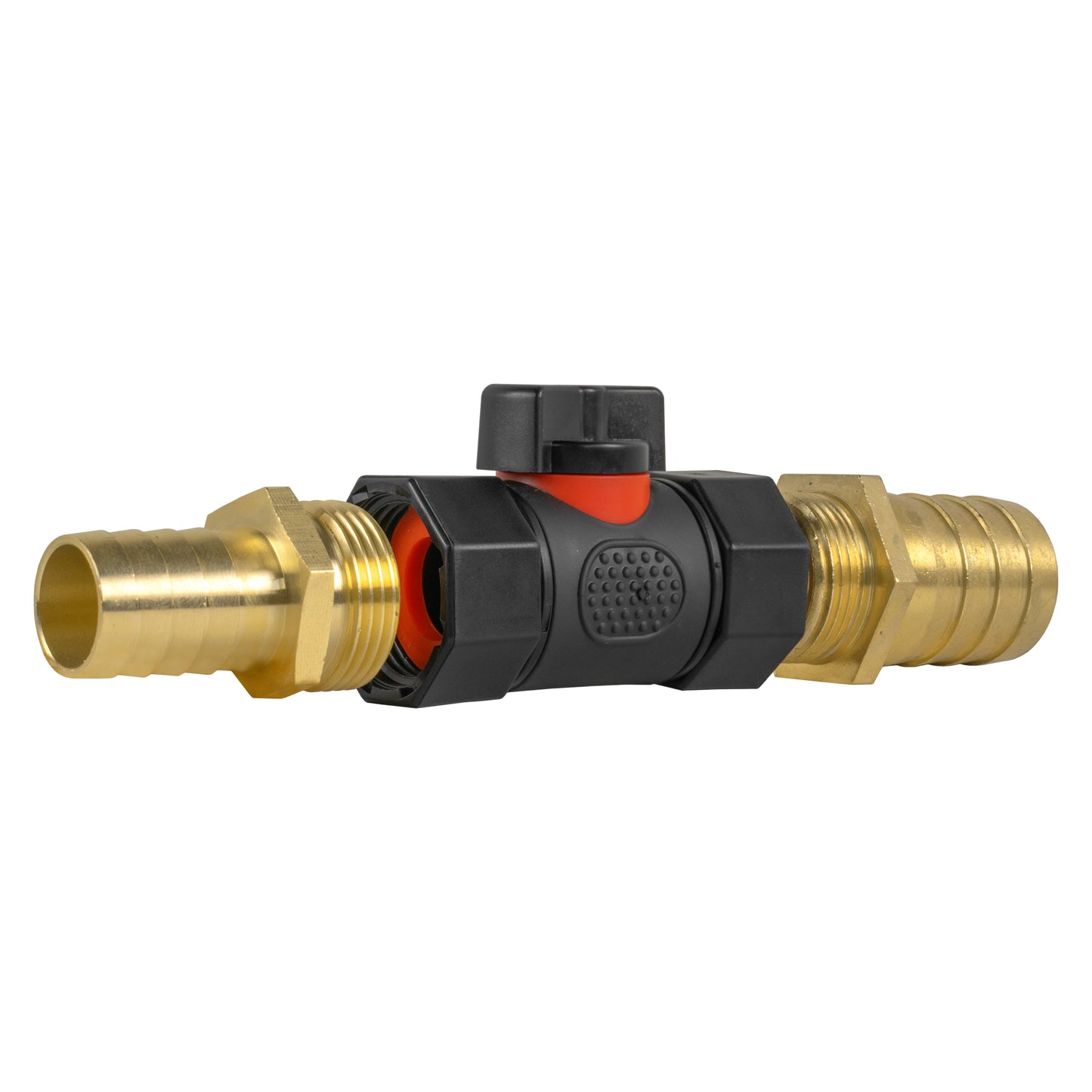 19mm Brass Barb with In-Line BSPF Valve and 25mm Brass Barb for Garden Hose Pipe