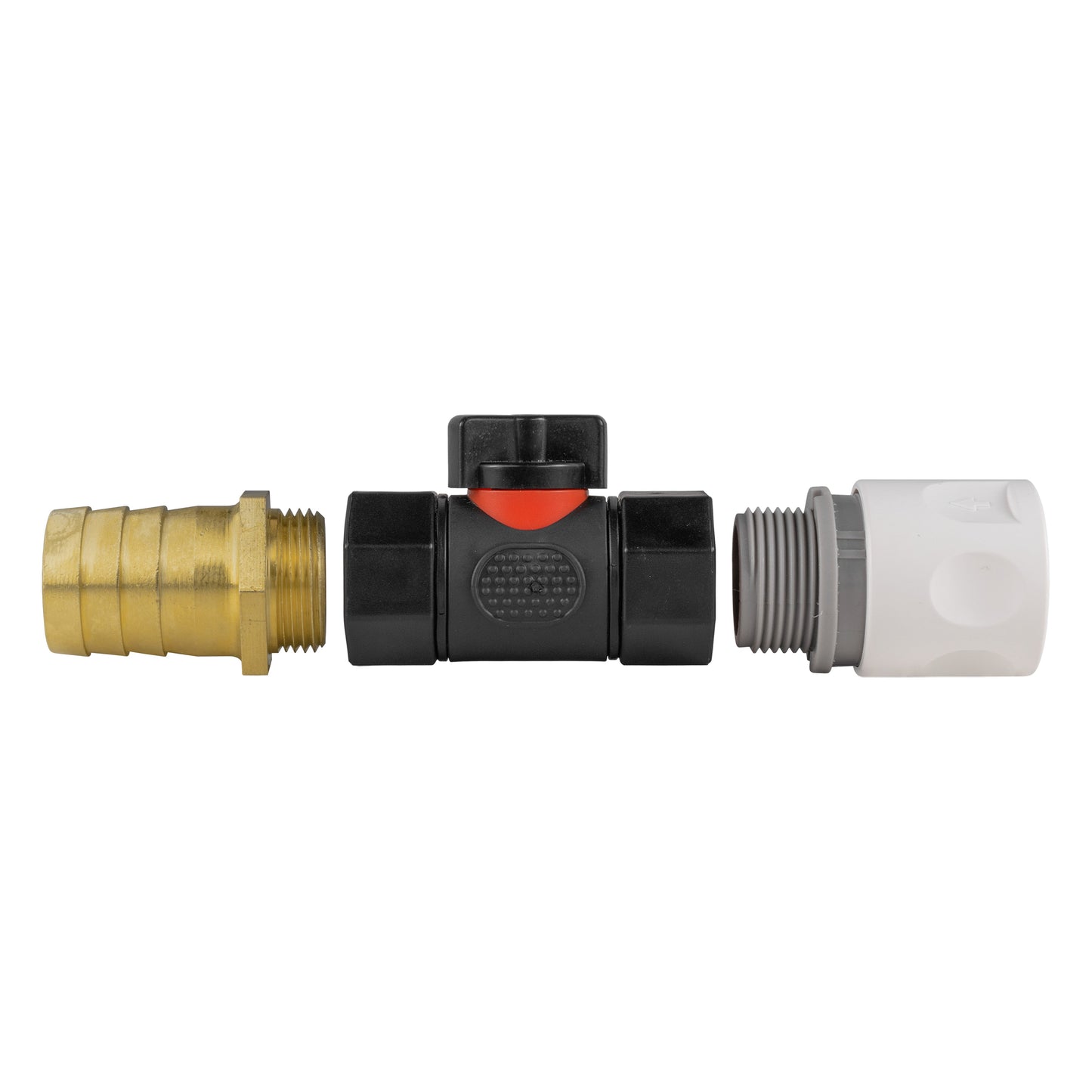 Hose Connector WL with In-Line BSPF Valve and 25mm Brass Barb Hose Connector Set