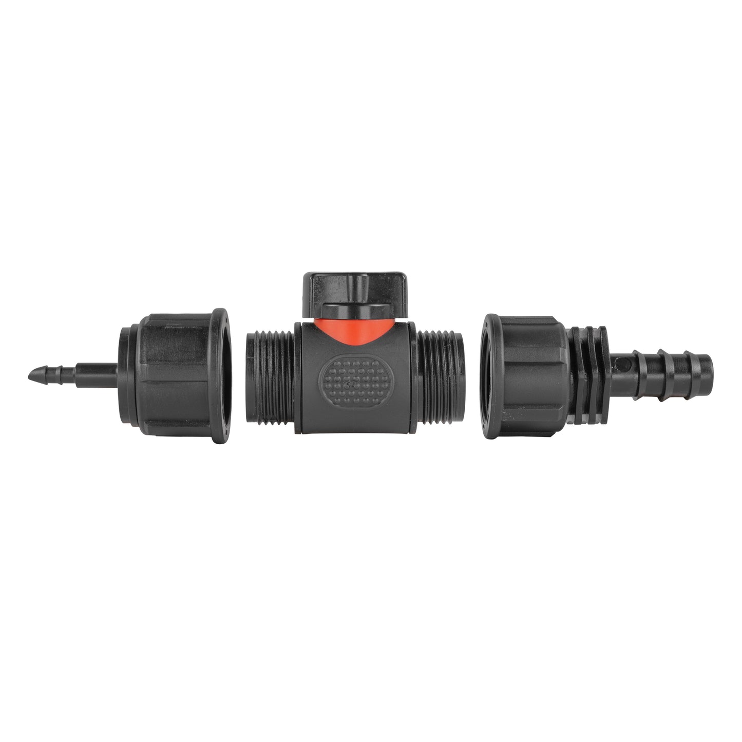 4mm Barb Micro Connector with In-Line BSPM Valve and 16mm Barbed Straight