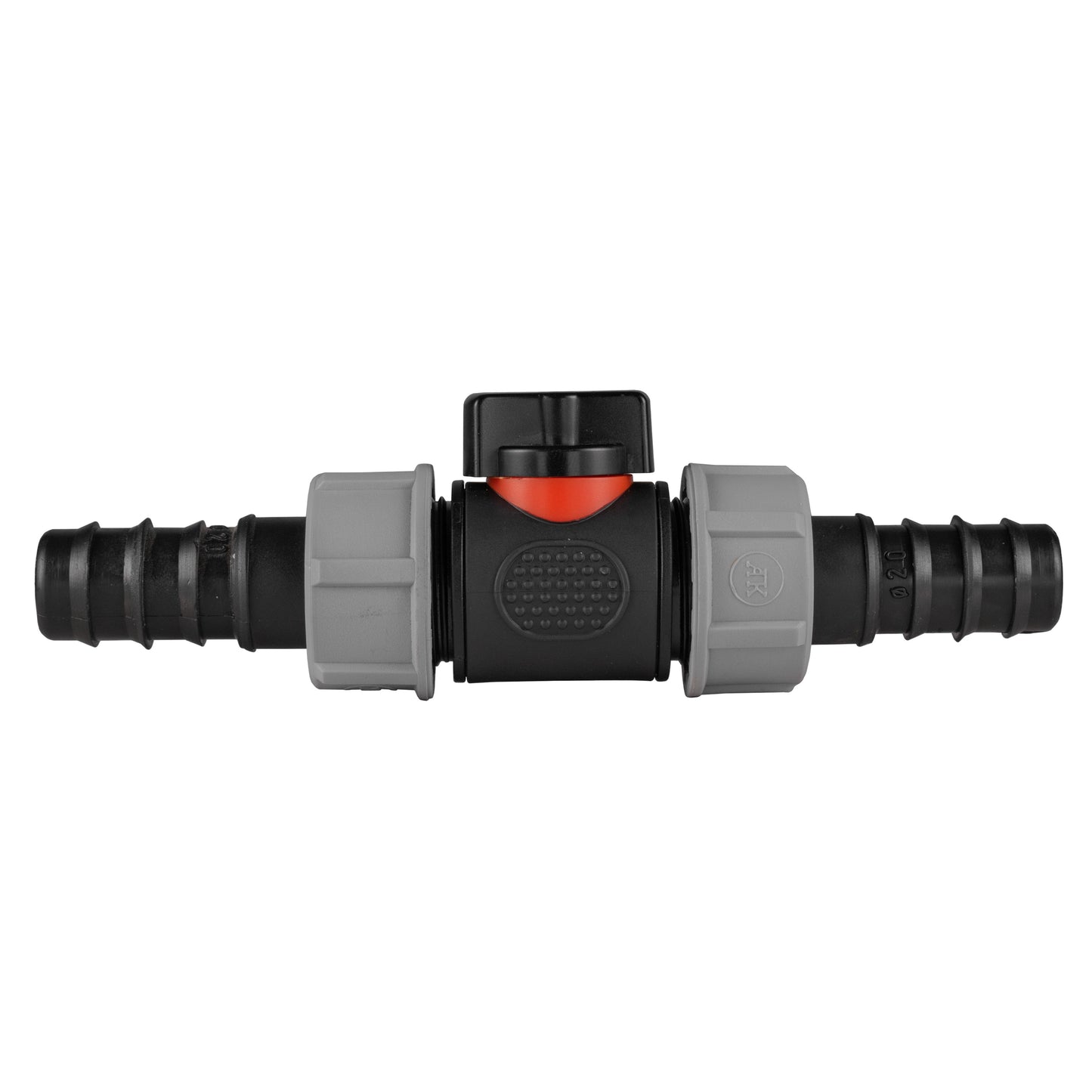 In-Line BSPM Valve with 2 x 20mm Barbed Straight Connectors Outdoor Watering Kit
