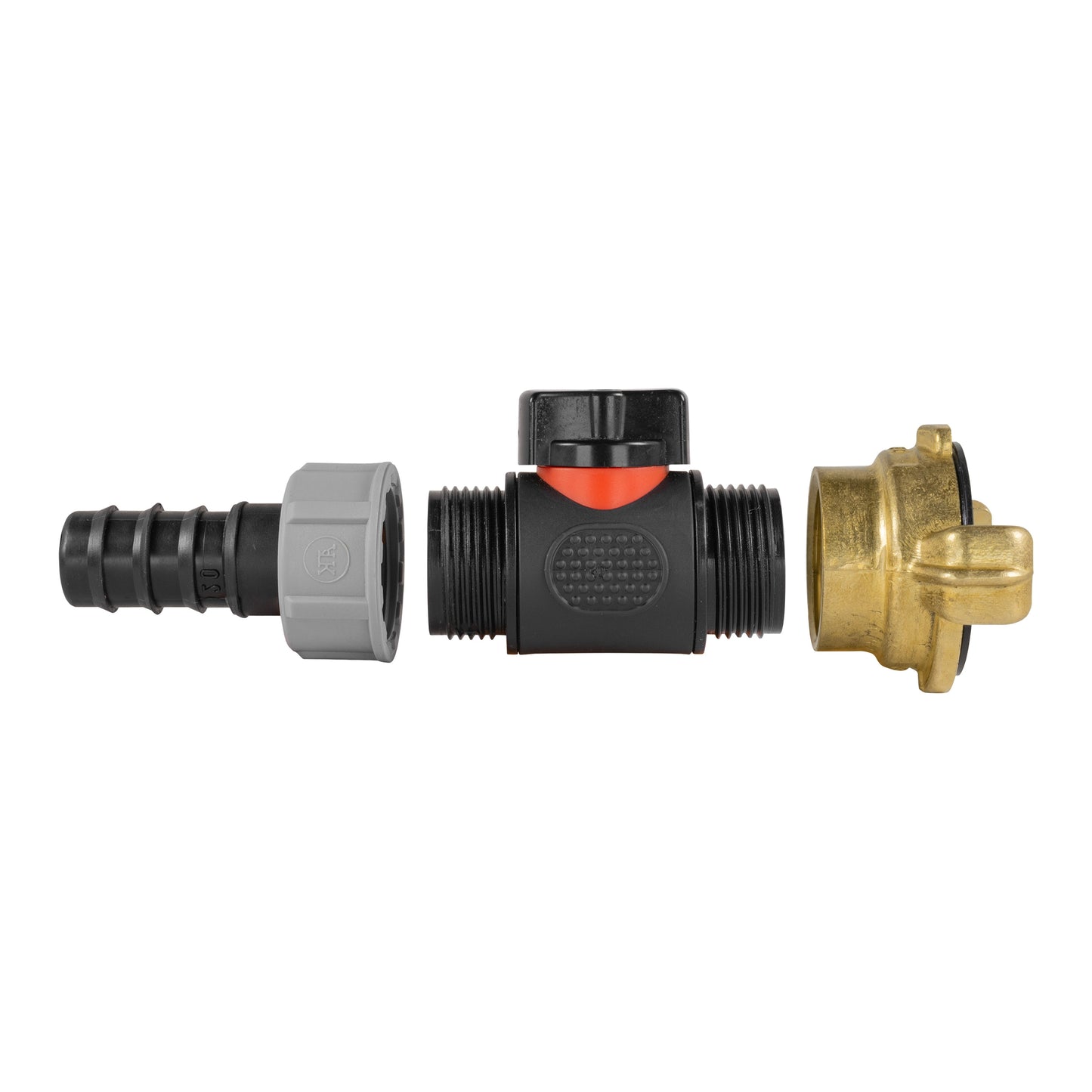 20mm Barbed Straight with In-Line BSPM Valve and Geka Type Connector
