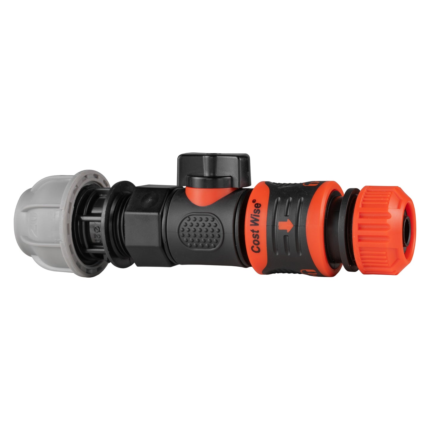 20mm MDPE Straight with BSPF-Quick Connect Valve & Hose Connector Lock