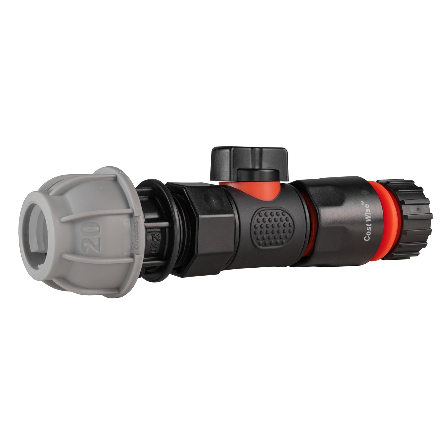 20mm MDPE Straight with BSPF-Quick Connect Valve and Hose Connector 4mm Barb